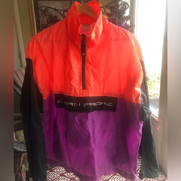 OCEAN PACIFIC Vintage Nylon Neon Windbreaker Jacket, Eco-Logic - Picture 3 of 9